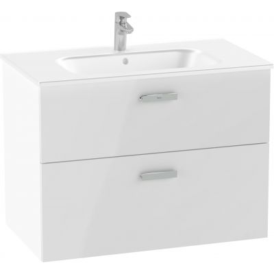 Roca Victoria Pro zestaw łazienkowy Unik 80,5 cm umywalka z szafką biały połysk A851880806