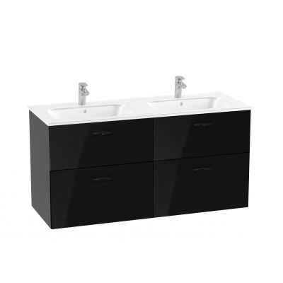 Roca Victoria Pro zestaw łazienkowy Unik 119 cm umywalka z szafką czarny połysk A851881351