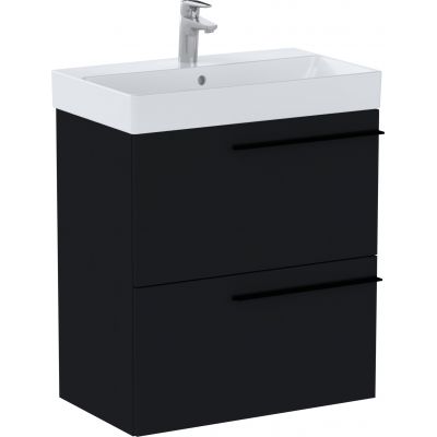 Roca Ella Compacto Unik zestaw łazienkowy 60 cm umywalka z szafką czarny mat A851916532