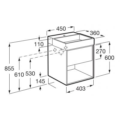 Roca Tura umywalka z szafką 45 cm biały mat A852023558