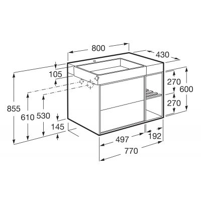 Roca Tura umywalka z szafką 80 cm biały mat A852028558