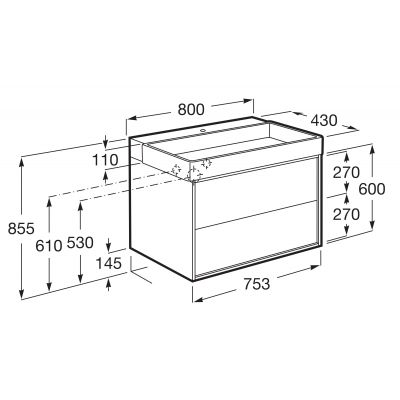 Roca Tura umywalka z szafką 80 cm Terakota A852033560