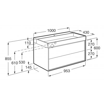 Roca Tura umywalka z szafką 100 cm szlachetny szary A852035559