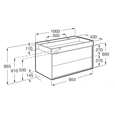 Roca Tura umywalka z szafką 100 cm szlachetny szary A852036559