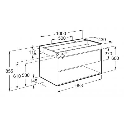 Roca Tura umywalka z szafką 100 cm biały mat A852038558