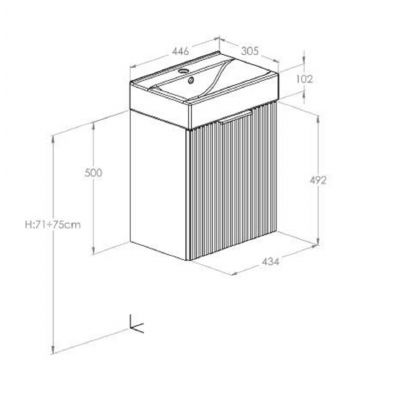 Roca Reef umywalka z szafką 44,6 cm szałwia A852446147