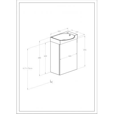 Roca Ravell umywalka z szafką 45,2 cm szary antracyt A852448153