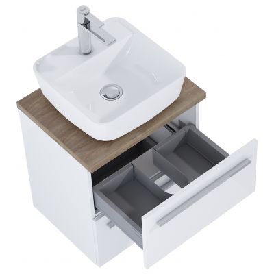 Roca Kwadro umywalka z szafką i blatem 50,6 cm białą A852450806