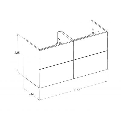 Roca Ella szafka 118,5x44,6x63,5 cm podumywalkowa wisząca zielony mat A857772534