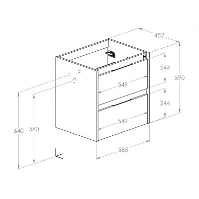 Roca Alpine szafka 45,2x58,5x59 cm podumywalkowa wisząca czarna A857863532