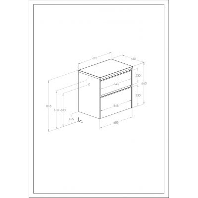 Roca Gap Pro szafka 68,5x46x66,3 cm podumywalkowa wisząca biały połysk A857897806