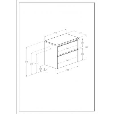 Roca Gap Pro szafka 78,5x46x66,3 cm podumywalkowa wisząca czarny mat A857898532