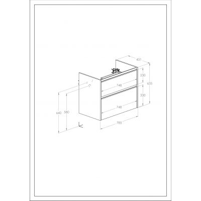 Roca Gap Pro szafka 78,5x45,1x63,5 cm podumywalkowa wisząca biały połysk A857900806