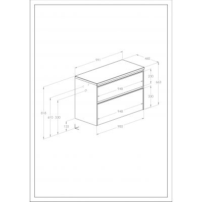 Roca Gap Pro szafka 98,5x46x66,3 cm podumywalkowa wisząca biały połysk A857901806