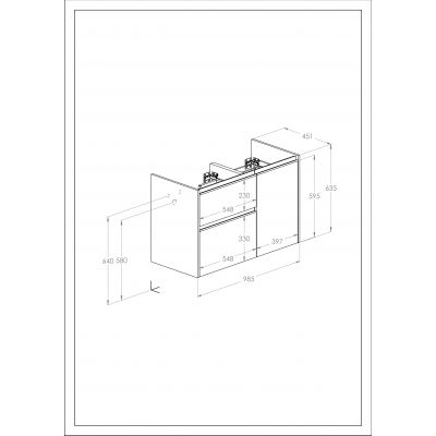 Roca Gap Pro szafka 100,5x46x65 cm podumywalkowa wisząca niebieska A857904538