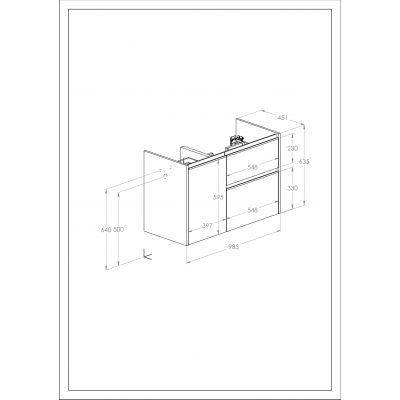Roca Gap Pro szafka 98,5x45,1x63,5 cm podumywalkowa wisząca czarny mat A857905532