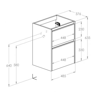 Roca Gap Pro szafka 48.5x37.6x63.5 cm podumywalkowa wisząca niebieski mat A857907538