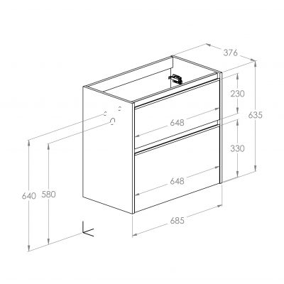 Roca Gap Pro szafka 68,5x37,6x63,5 cm podumywalkowa wisząca niebieski mat A857909538