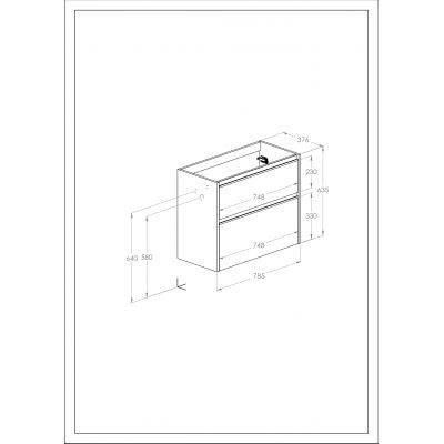 Roca Gap Pro szafka 78,5x37,6x63,5 cm podumywalkowa wisząca czarny mat A857910532