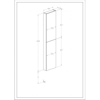 Roca Extra szafka 40x12,6x180 cm boczna wisząca orzech Lincoln A857911540