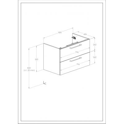 Roca Roma szafka 79,6x45,6x53 cm podumywalkowa wisząca szary antracyt A857950153
