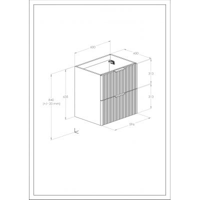 Roca Reef szafka 60x45x63,5 cm podumywalkowa wisząca jasny dąb A857954464