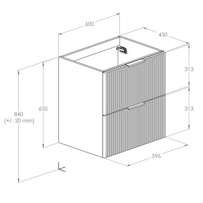Roca Reef szafka 60x45,2x63,5 cm podumywalkowa wisząca fume mat A857954539
