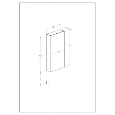 Roca Extra szafka 40x12,6x80 cm boczna wisząca biały mat A857957529