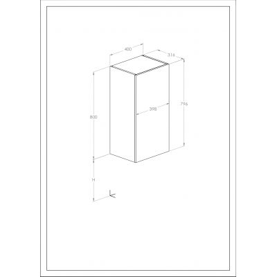 Roca Extra szafka 40x21,6x80 cm boczna wisząca czarny mat A857958532