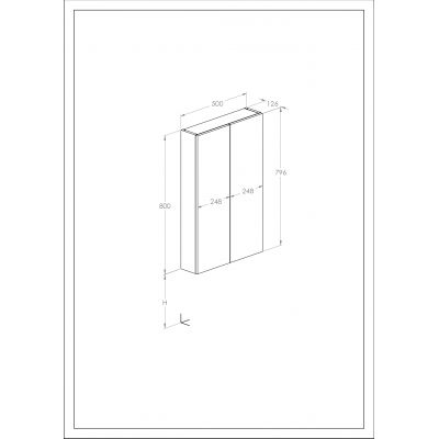 Roca Extra szafka 50x12,6x80 cm dąb Canela A857960808