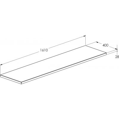 Roca Kwadro blat 161x40 cm dąb A857968578