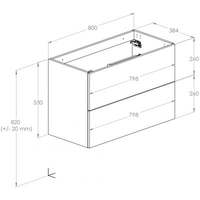 Roca Kwadro szafka 79,8x38,4x53 cm podumywalkowa wisząca biała A857970806