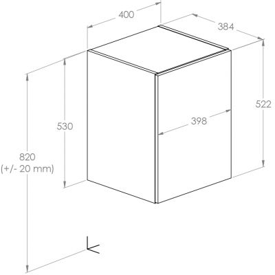 Roca Kwadro szafka 39,8x38,4x53 cm boczna wisząca biała A857973806