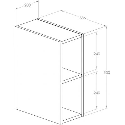 Roca Kwadro szafka 20x38,6x53 cm boczna wisząca biała A857975806