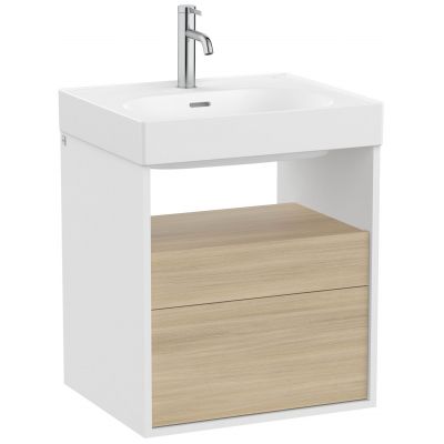 Roca Meridian szafka 55x46x56,5 cm podumywalkowa wisząca biała-dąb A858105607