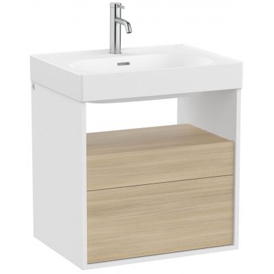 Roca Meridian szafka 60x46x56,5 cm podumywalkowa wisząca biała-dąb A858106607