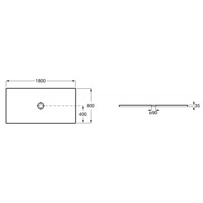 Roca Cratos brodzik 180x80 cm prostokątny beżowy A3740L0650