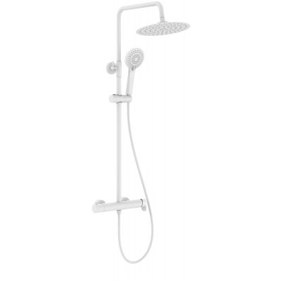 Roca Vega Plus zestaw prysznicowy ścienny z deszczownicą biały A5A9A6EB00