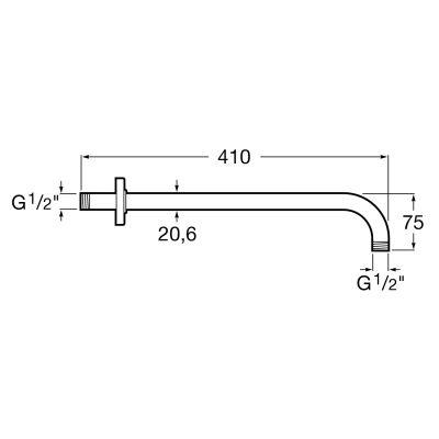 Roca ramię ścienne 40 cm Brushed Gold A5B0250VA0
