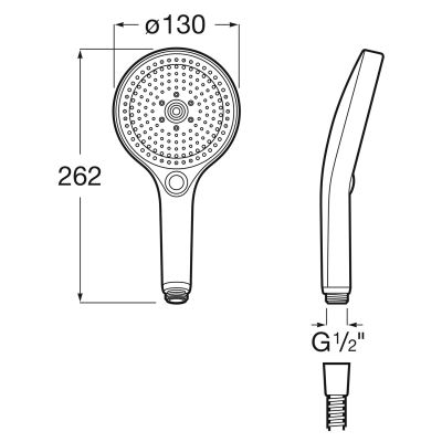 Roca Plenum słuchawka prysznicowa czarny mat A5B8114NB0