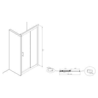 Roca Town-N drzwi prysznicowe 100 cm chrom/szkło przezroczyste AMP2810012M