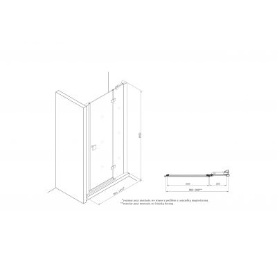 Roca Metropolis drzwi prysznicowe 100 cm szkło przezroczyste AMP3410012M