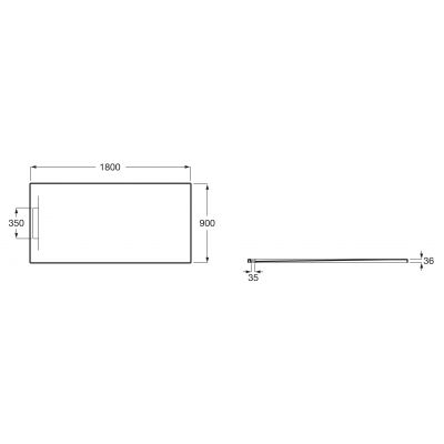 Roca Pyros brodzik 180x90 cm prostokątny kompozyt Stonex cafe AP90170838401660