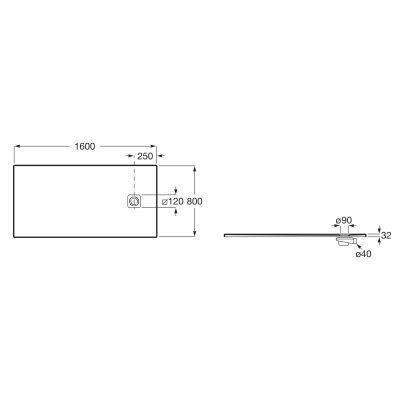 Roca Magma brodzik prostokątny 160x80 cm kompozyt Stonex beżowy APE0164032003650