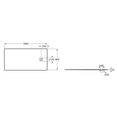 Roca Magma brodzik prostokątny 180x90 cm kompozyt Stonex kawowy APE0170838403660