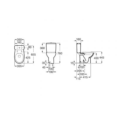 Roca Victoria miska WC stojąca bez kołnierza biały A342V04000