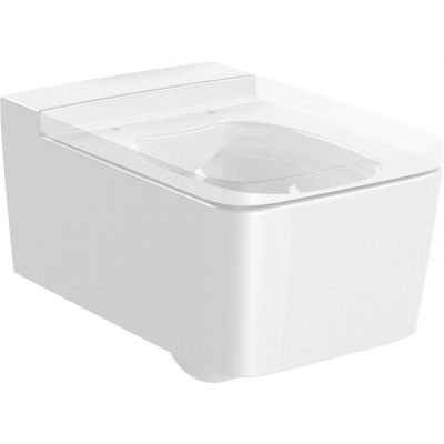 Zestaw Roca Inspira Square miska WC wisząca Rimless z deską wolnoopadającą biała (A346537000, A80153200B)