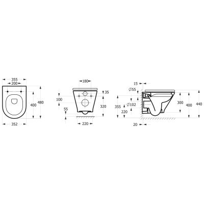 Zestaw Roca Gap Round Compacto miska WC wisząca Rimless z deską sedesową wolnoopadającą i stelaż podtynkowy Duplo One z przyciskiem spłukującym PL10 czarny mat (A34H0N3000, A890070020, A890189206, A890063000)