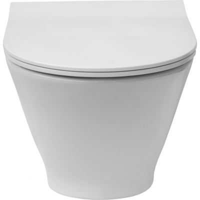 Zestaw Roca Gap Round Compacto miska WC wisząca Rimless z deską sedesową wolnoopadającą i stelaż podtynkowy Duplo One z przyciskiem spłukującym PL1 białym (A34H0N3000, A890070020, A890195000, A890063000)