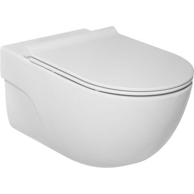 Zestaw Roca Meridian miska WC wisząca Rimless z deską Slim wolnoopadającą biała i stelaż podtynkowy do WC Roca Duplo One ( A34H240000, A890070020 )